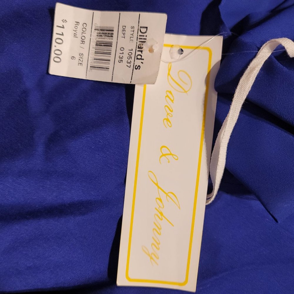 DAVE & JOHNNY ROYAL CHIFFON OVERLAY LONG DRESS - Picture 11 of 16